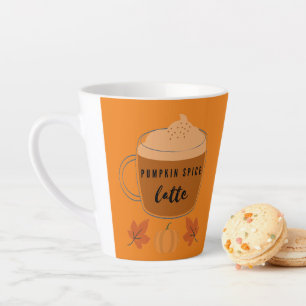 Pumpkin Spice Latte Autumn Leaves en Pumpkin Mok