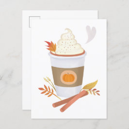 Pumpkin Spice Latte-Briefkaart Briefkaart