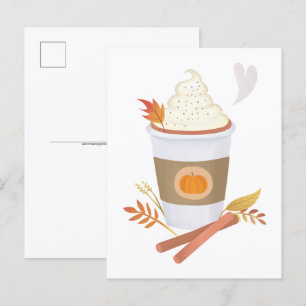 Pumpkin Spice Latte-Briefkaart Briefkaart