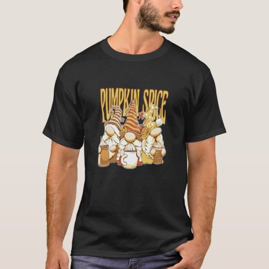 Pumpkin Spice Latte Coffee Latte Iced Fall Gnomes T-shirt (Voorkant)