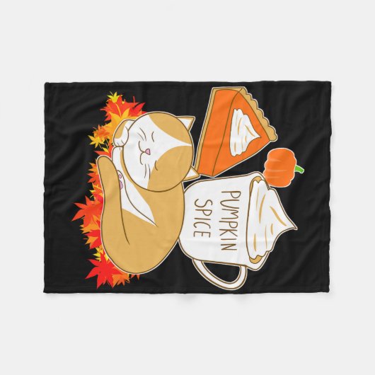 Pumpkin Spice Latte Fleece Deken (Voorkant (Horizontaal))