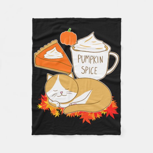 Pumpkin Spice Latte Fleece Deken (Voorkant)