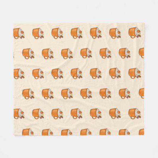 Pumpkin Spice Latte Fleece Deken (Voorkant (Horizontaal))