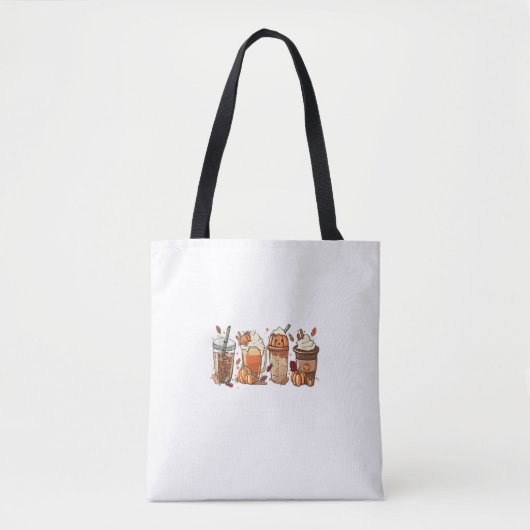 Pumpkin Spice Latte, Herfst Coffee, pompoenkruid, Tote Bag (Voorkant)