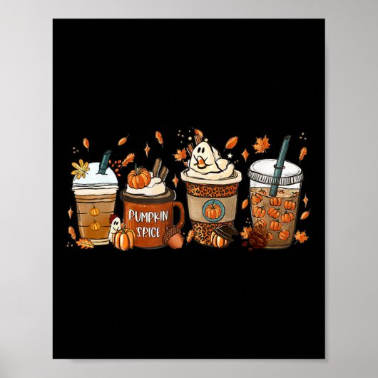 Pumpkin Spice Latte Herfst Coffee Pumpkin Spice da Poster (Voorkant)