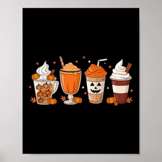 Pumpkin Spice Latte Herfst Coffee Pumpkin Spice da Poster (Voorkant)