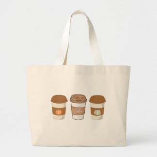 Pumpkin Spice latte, koffie Grote Tote Bag