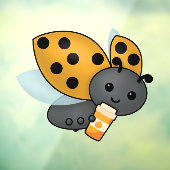Pumpkin Spice Latte Ladybug Raamsticker (Vel 3)