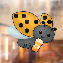 Pumpkin Spice Latte Ladybug Raamsticker