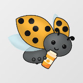 Pumpkin Spice Latte Ladybug Raamsticker (Vel)