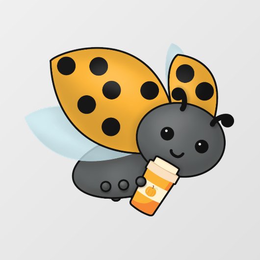 Pumpkin Spice Latte Ladybug Raamsticker (Vel)