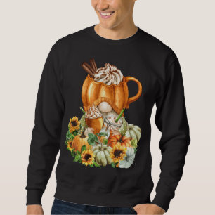 Pumpkin Spice Latte Leaves Cute Gnomes - Happy Fal Trui