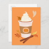 Pumpkin Spice Latte Oranje Briefkaart (Voorkant / Achterkant)