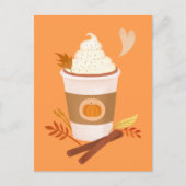 Pumpkin Spice Latte Oranje Briefkaart (Voorkant)
