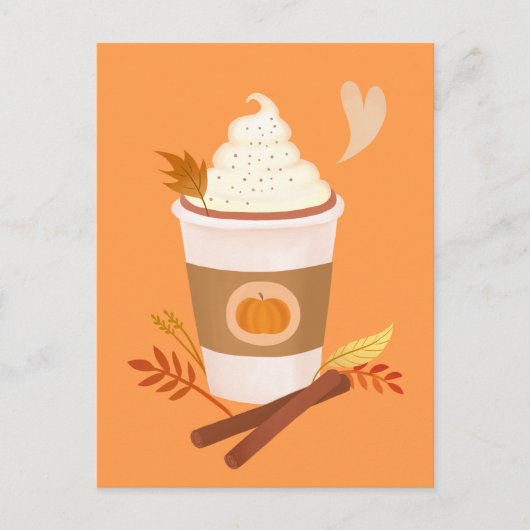 Pumpkin Spice Latte Oranje Briefkaart (Voorkant)