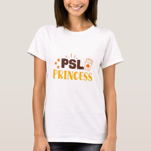 Pumpkin Spice Latte Princess Girly Autumn Quote T-shirt (Voorkant)