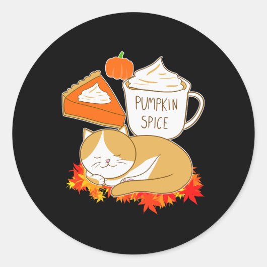 Pumpkin Spice Latte Ronde Sticker (Voorkant)