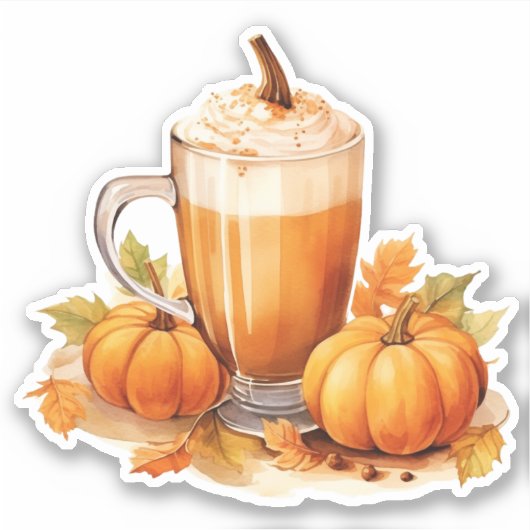 Pumpkin Spice Latte Sticker (Voorkant)