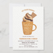 Pumpkin Spice Latte Thanksgiving Party Invitation Kaart (Voorkant)