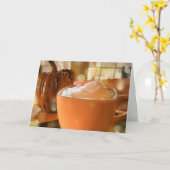 Pumpkin Spice Latte Verjaardag Kaart (Gele Bloem)