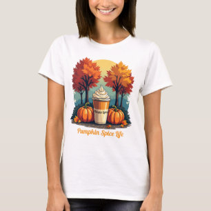 Pumpkin Spice Life Herfst Vibes Women's Graphic T- T-shirt