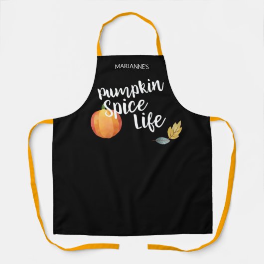 Pumpkin Spice Life & Name Schort (Voorkant)
