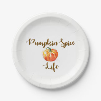 Pumpkin Spice Life waterverf papier borden Papieren Bordje