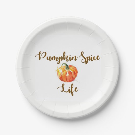Pumpkin Spice Life waterverf papier borden Papieren Bordje (Voorkant)