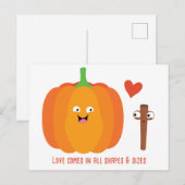Pumpkin Spice Love Cute Herfst Briefkaart (Voorkant / Achterkant)