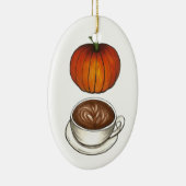 Pumpkin Spice Lover Coffee Latte Autumn Holiday Keramisch Ornament (Rechts)