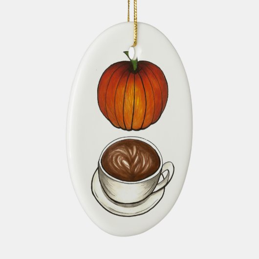 Pumpkin Spice Lover Coffee Latte Autumn Holiday Keramisch Ornament (Rechts)