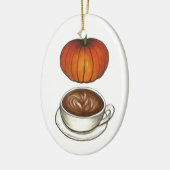 Pumpkin Spice Lover Coffee Latte Autumn Holiday Keramisch Ornament (Links)