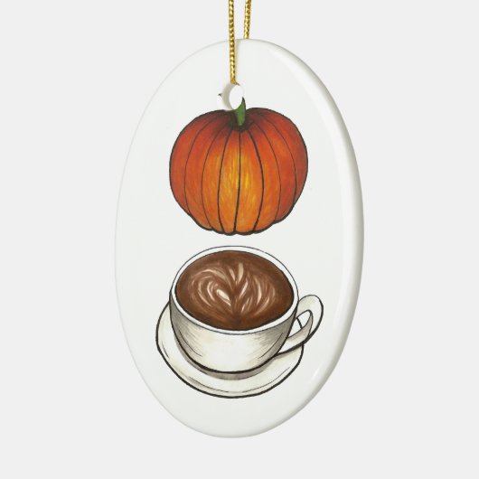 Pumpkin Spice Lover Coffee Latte Autumn Holiday Keramisch Ornament (Links)