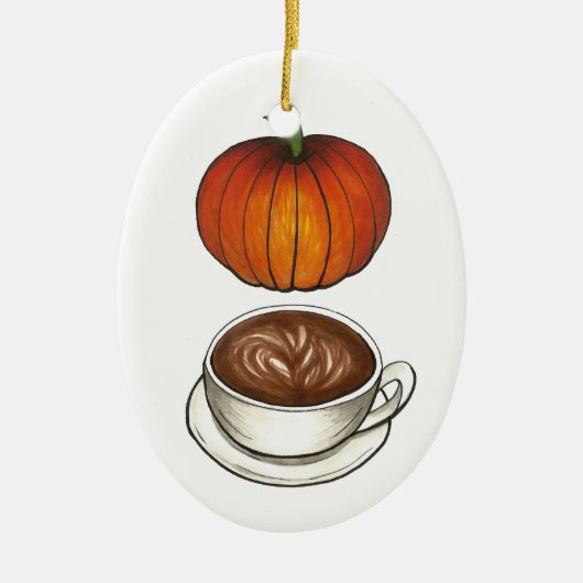 Pumpkin Spice Lover Coffee Latte Autumn Holiday Keramisch Ornament (Voorkant)