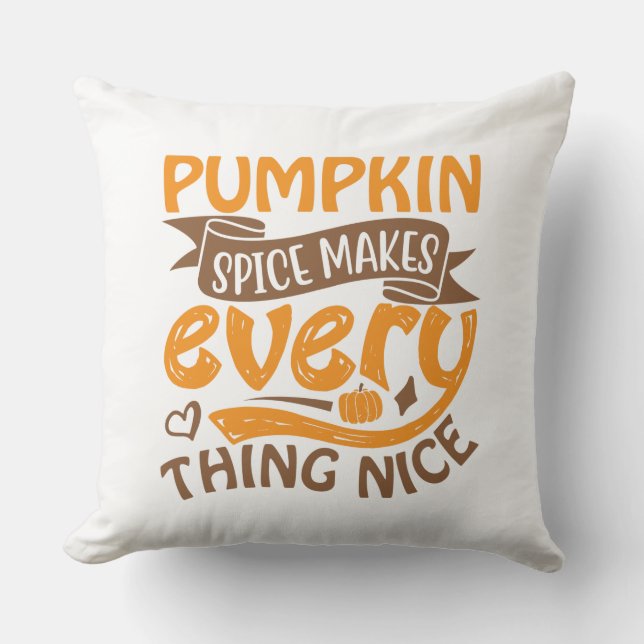 Pumpkin Spice maakt alles leuk - Typografie Kussen (Voorkant)