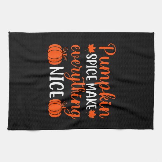 Pumpkin Spice maakt alles mooi uit keukenhanddoek (Horizontaal)