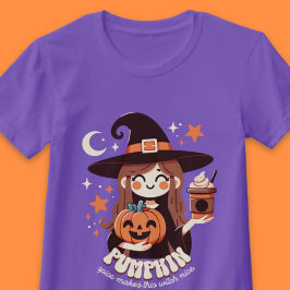 Pumpkin Spice maakt deze heks leuk Schattige Hallo T-shirt
