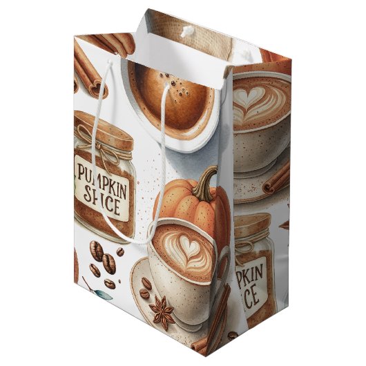 Pumpkin Spice Medium Gift Bag Medium Cadeauzakje (Voorkant Gekanteld)