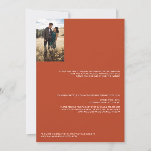 Pumpkin Spice met Details Uitnodiging voor bruilof (Achterkant)