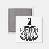 Pumpkin Spice met een Jack-O-Lantern heks Magneet (Voorkant / Achterkant)