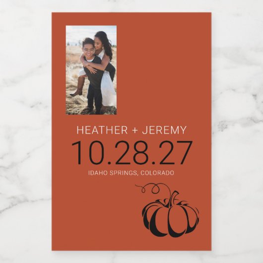 Pumpkin Spice Mini Wijn Etiket (Enkel label)