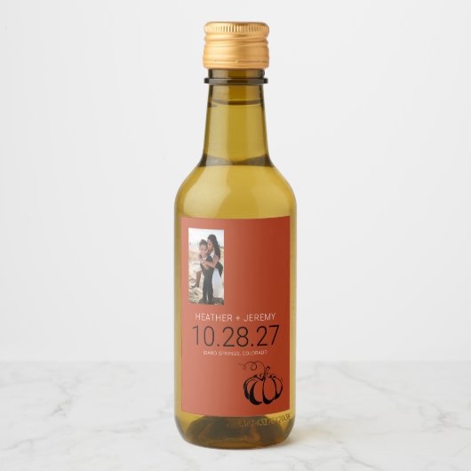 Pumpkin Spice Mini Wijn Etiket (Voorkant)