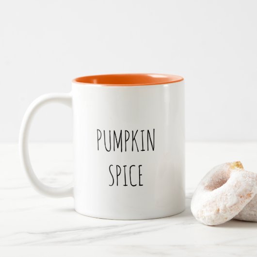Pumpkin Spice Minimalistische Koffie Mok (Met donut)