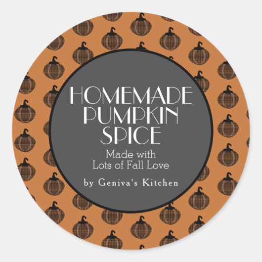 Pumpkin Spice Mix Cocoa Homemade Herfst Ronde Sticker (Voorkant)