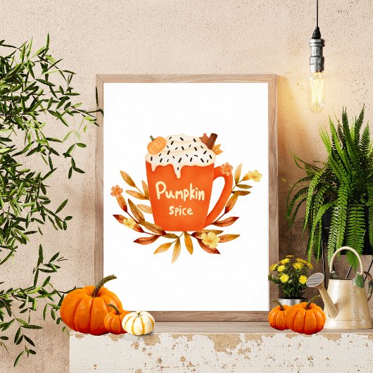 Pumpkin Spice Mok Wall Art | Herfst Home Decor Poster