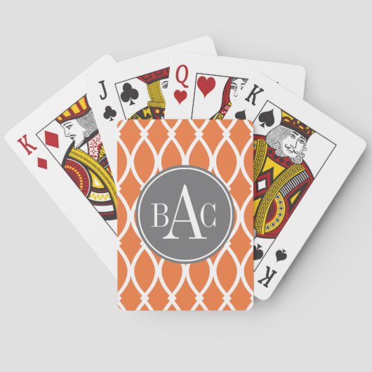 Pumpkin Spice Monogrammed Barcelona Print Pokerkaarten (Achterkant)