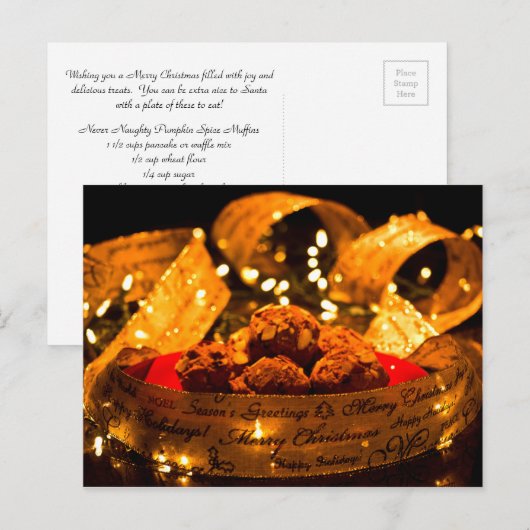 Pumpkin Spice Muffin Recipe Kerstmis Briefkaart (Voorkant / Achterkant)