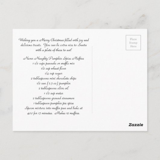 Pumpkin Spice Muffin Recipe Kerstmis Briefkaart (Achterkant)