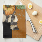 Pumpkin Spice! Op een Roll Pumpkin Raccoon Theedoek (Quarter Fold)
