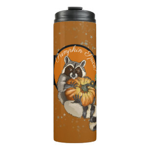 Pumpkin Spice! Op een Roll Pumpkin Raccoon Thermosbeker